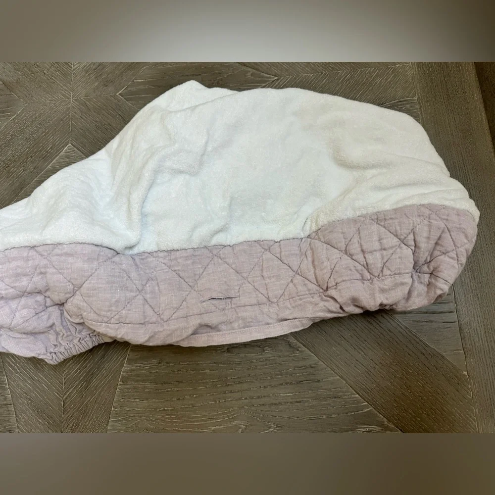 Pottery Barn Kids Quilted Changing Pad Cover - Lavender and White - Picture 2 of 3